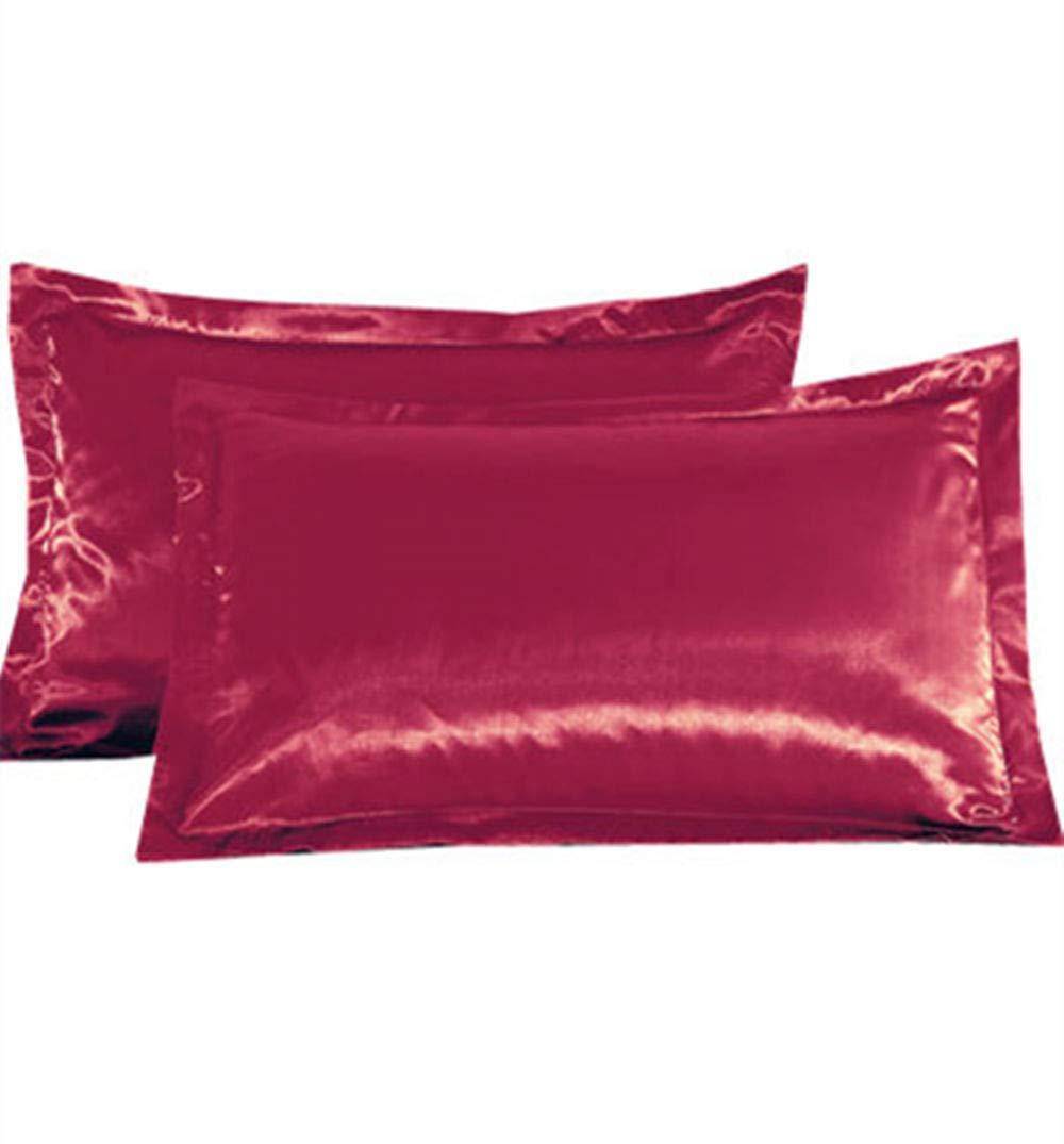 Pure Color Silk Pillowcase Soft Smooth Single Cover