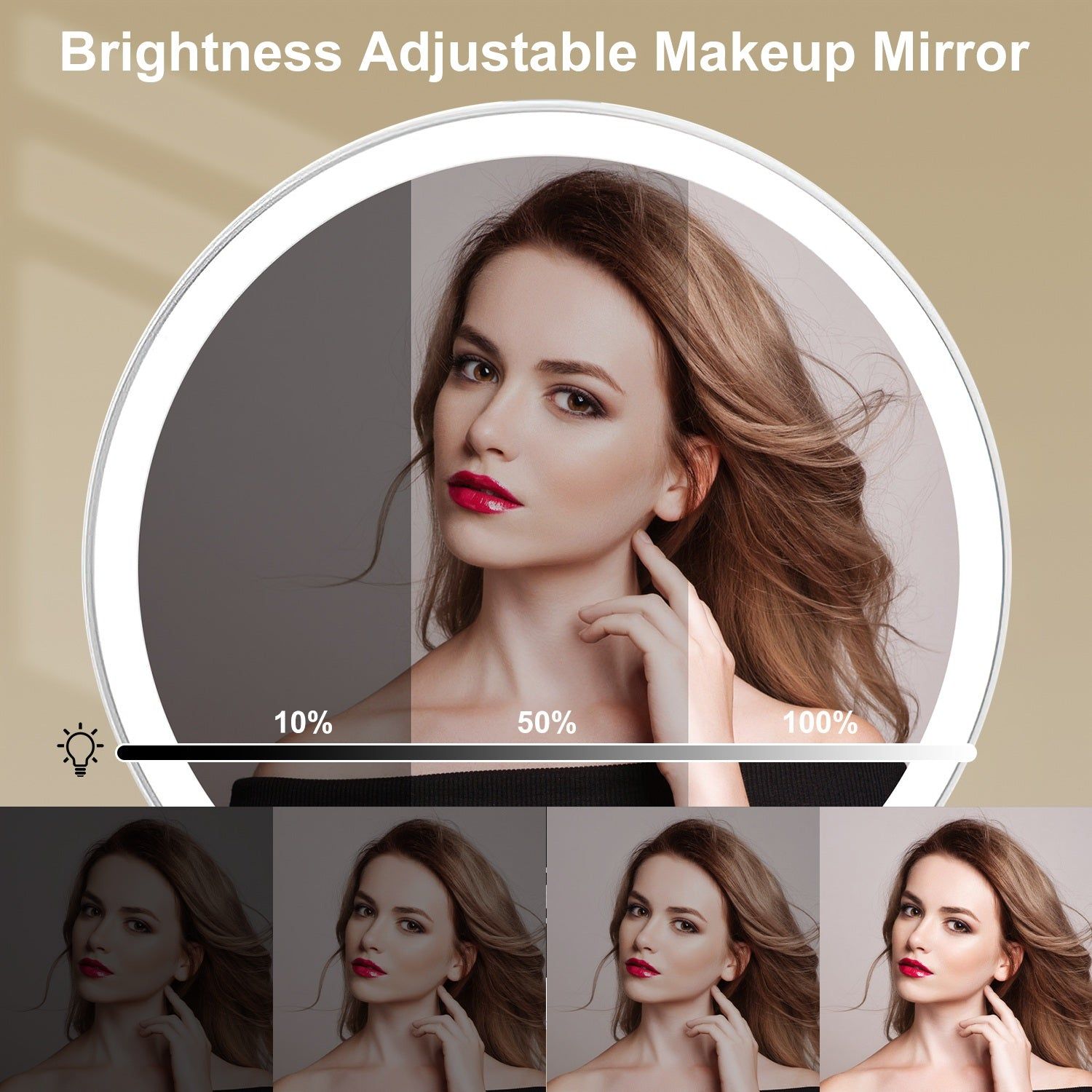 Lighted Vanity Mirror with 5X Magnification