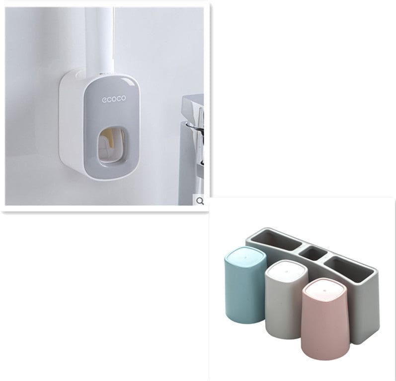 Wall Mounted Automatic Toothpaste Holder Bathroom Accessories Set Dispenser - PMMNAPOLES