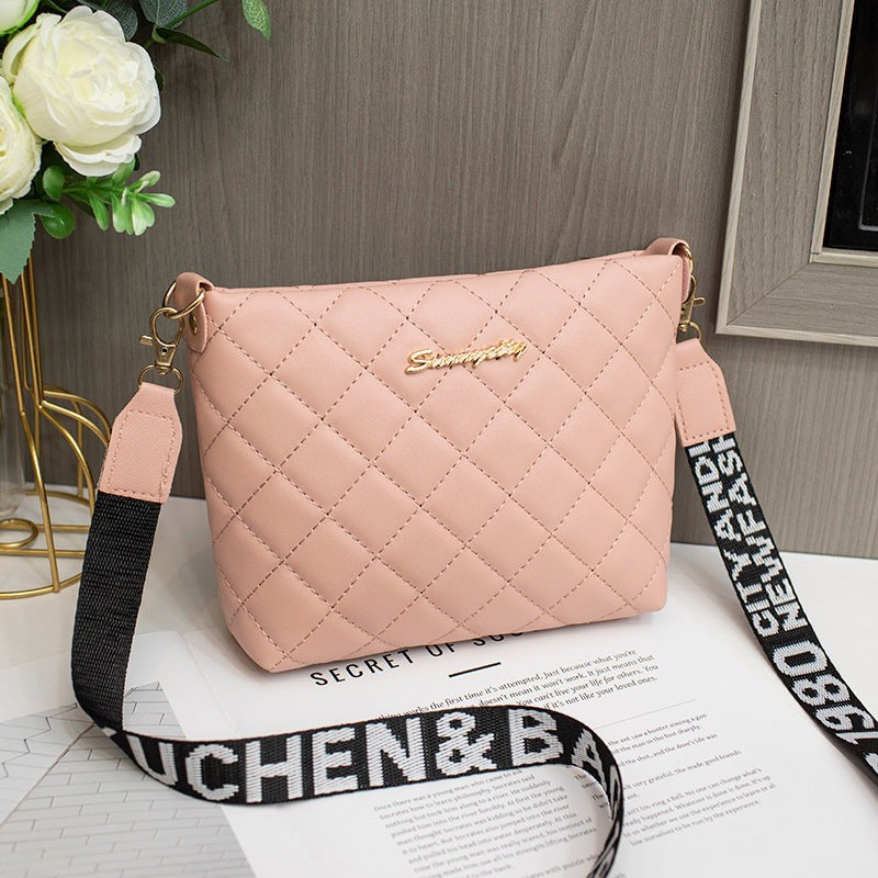 Women’s Small Messenger Bag PU Leather Diamond Quilted Crossbody Purse with Chain Shoulder Strap