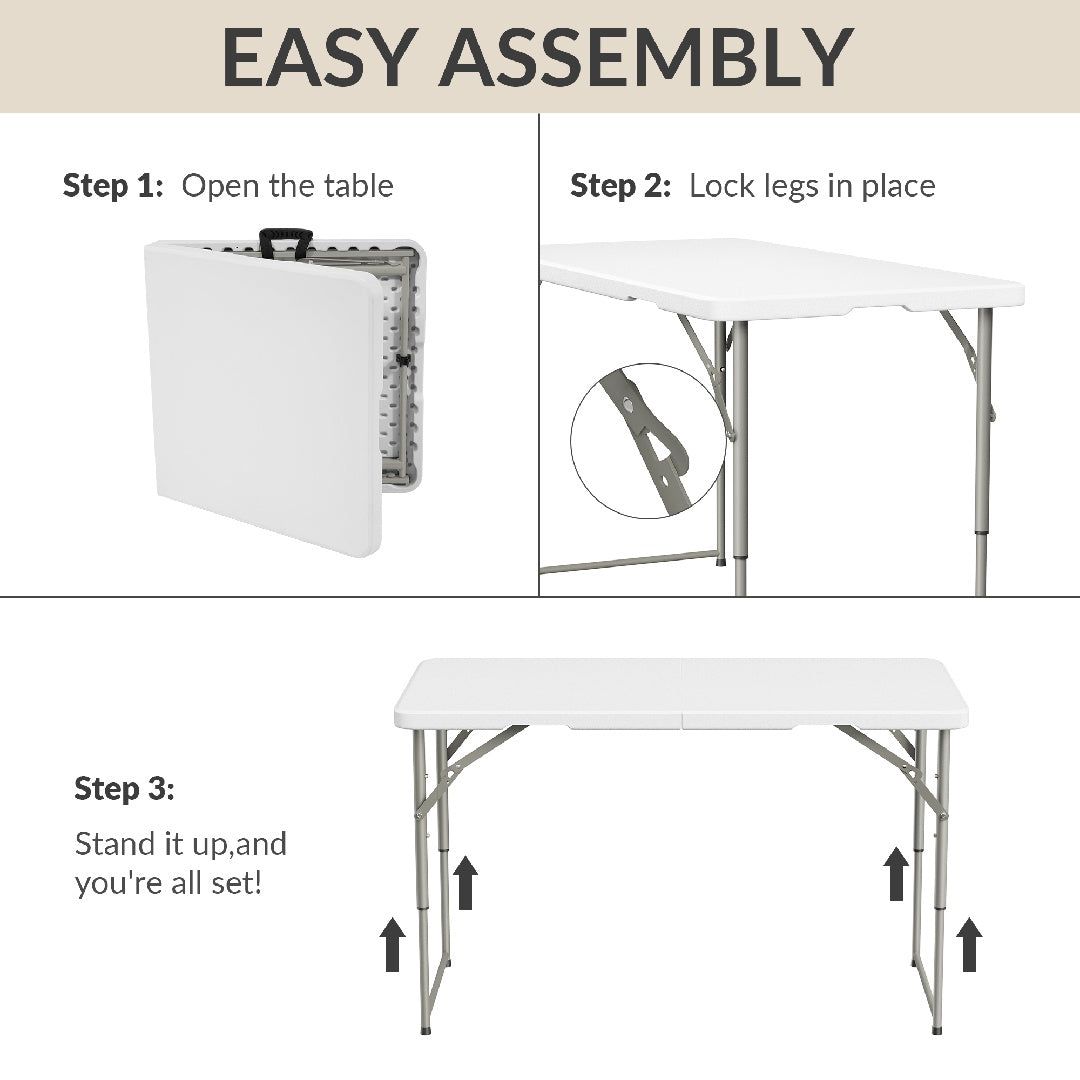 Heavy Duty Folding Table with Adjustable Height