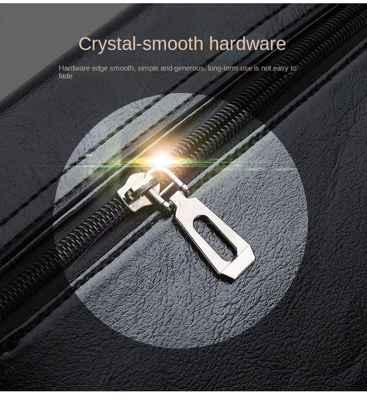Men’s Black Water-Resistant Crossbody Bag Adjustable Strap, Scratch-Resistant, Multiple Compartments for Office, Commute & Travel