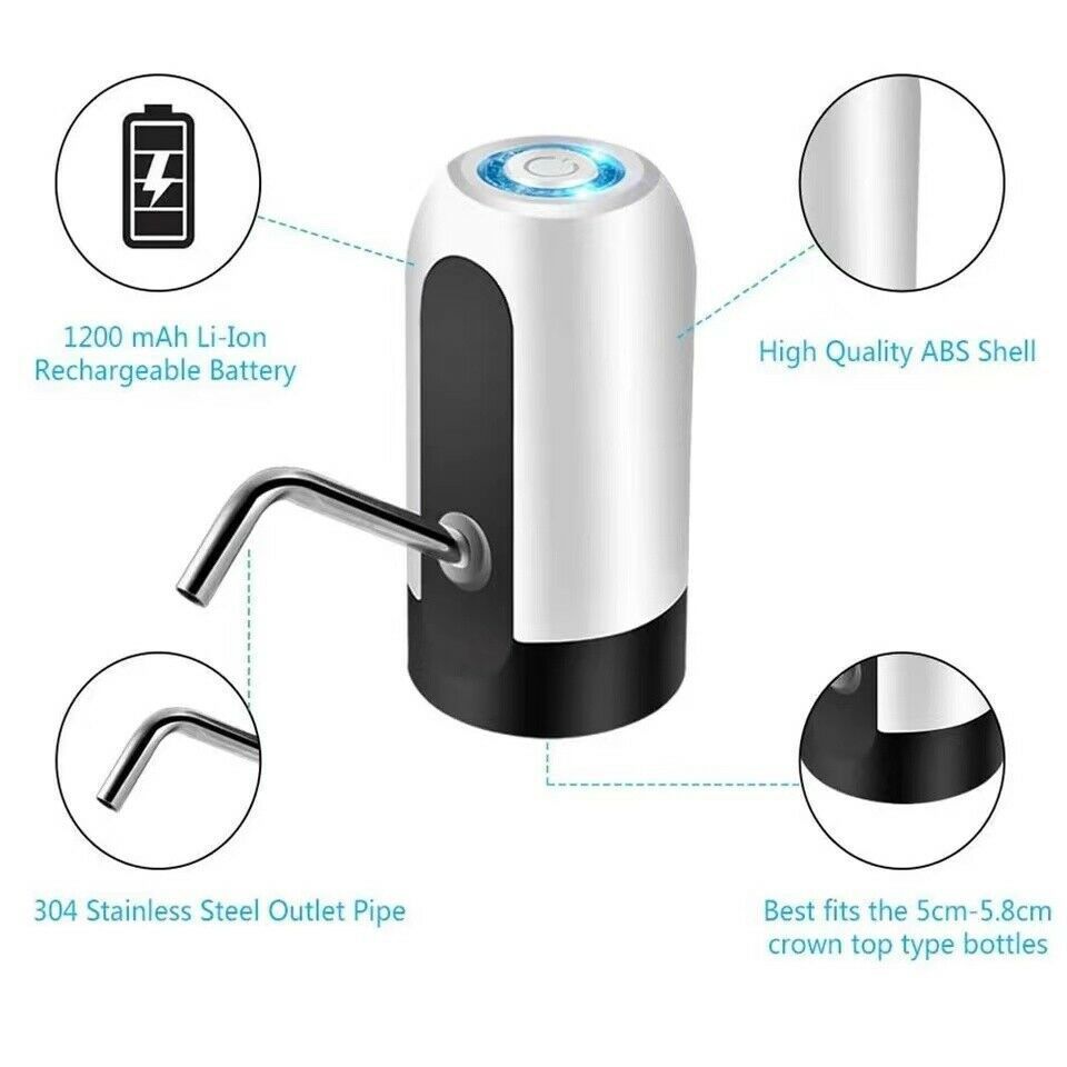 USB Rechargeable Water Dispenser Pump for 2–5 Gallon Bottles