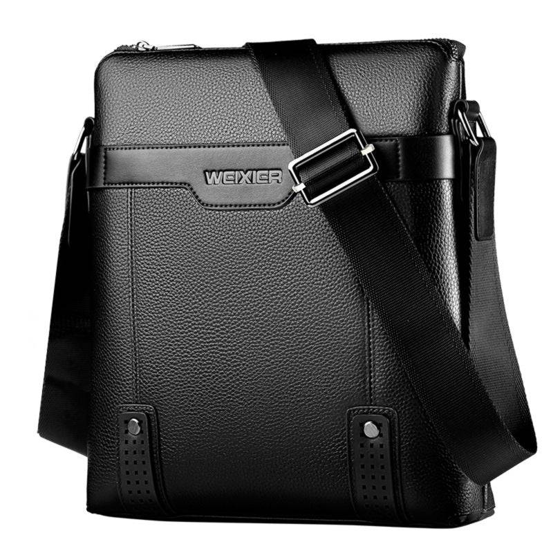 Men’s PU Leather Messenger Bag with Zipper Closure, Soft Crossbody Design, Interior Pockets