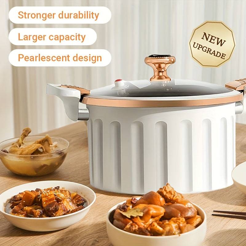 8L Large-Capacity Non-Stick Multi-Function Pot – Steaming, Boiling & Frying with Push-Pull Lock and Silicone Seal for Family Meals & Holidays