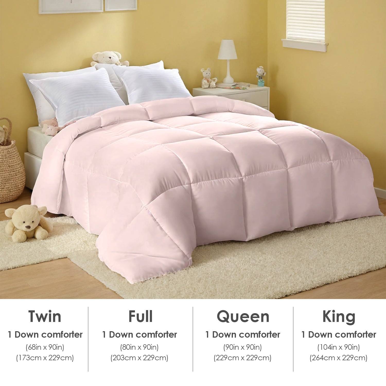 Pink Extra Large Checkered Comforter