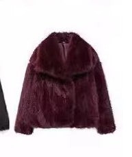 Women’s Winter Plush Coat Warm Thick Fluffy Lapel Jacket Long Sleeve Casual Outerwear