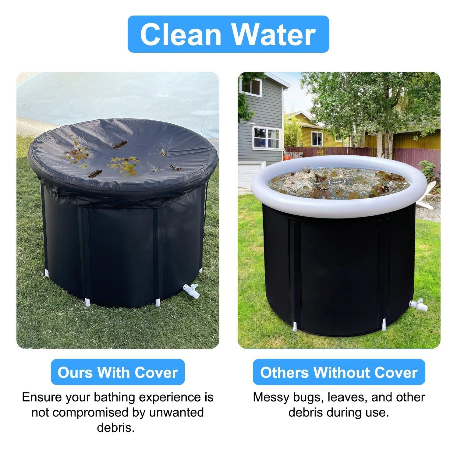 Cold Plunge Tub for Recovery with 97G Capacity and Cover