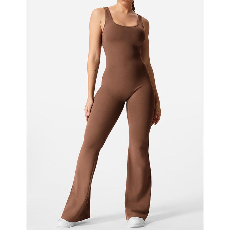 Women Slim Fit Jumpsuit Backless Yoga Exercise Outfit