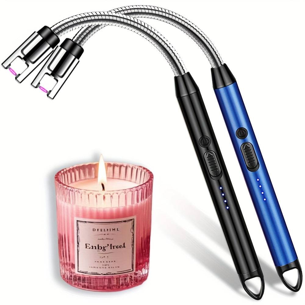USB Rechargeable Arc Lighter Compact Electric Igniter with Long-Lasting 170mAh Battery Smart Fire Starter for Candles, BBQ & Camping