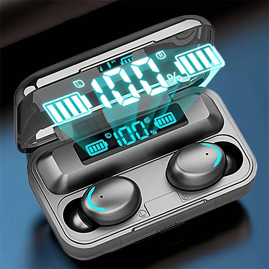 F9 TWS Wireless Earbuds In-Ear Hi-Fi Stereo with LED Display Charging Case, Sports Headset for iPhone & Android