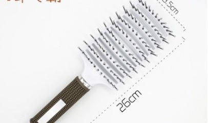 Bristle and Nylon Hair Brush with Massage and Soft Handle