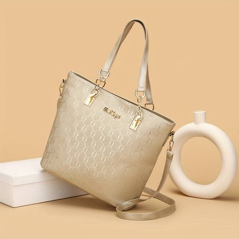 Women’s 5-Piece Handbag Set – Synthetic Leather Tote, Satchel, Crossbody, Shoulder Bag & Wallet