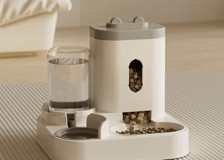 Automatic Cat Feeder with Dual Food and Water Dispenser