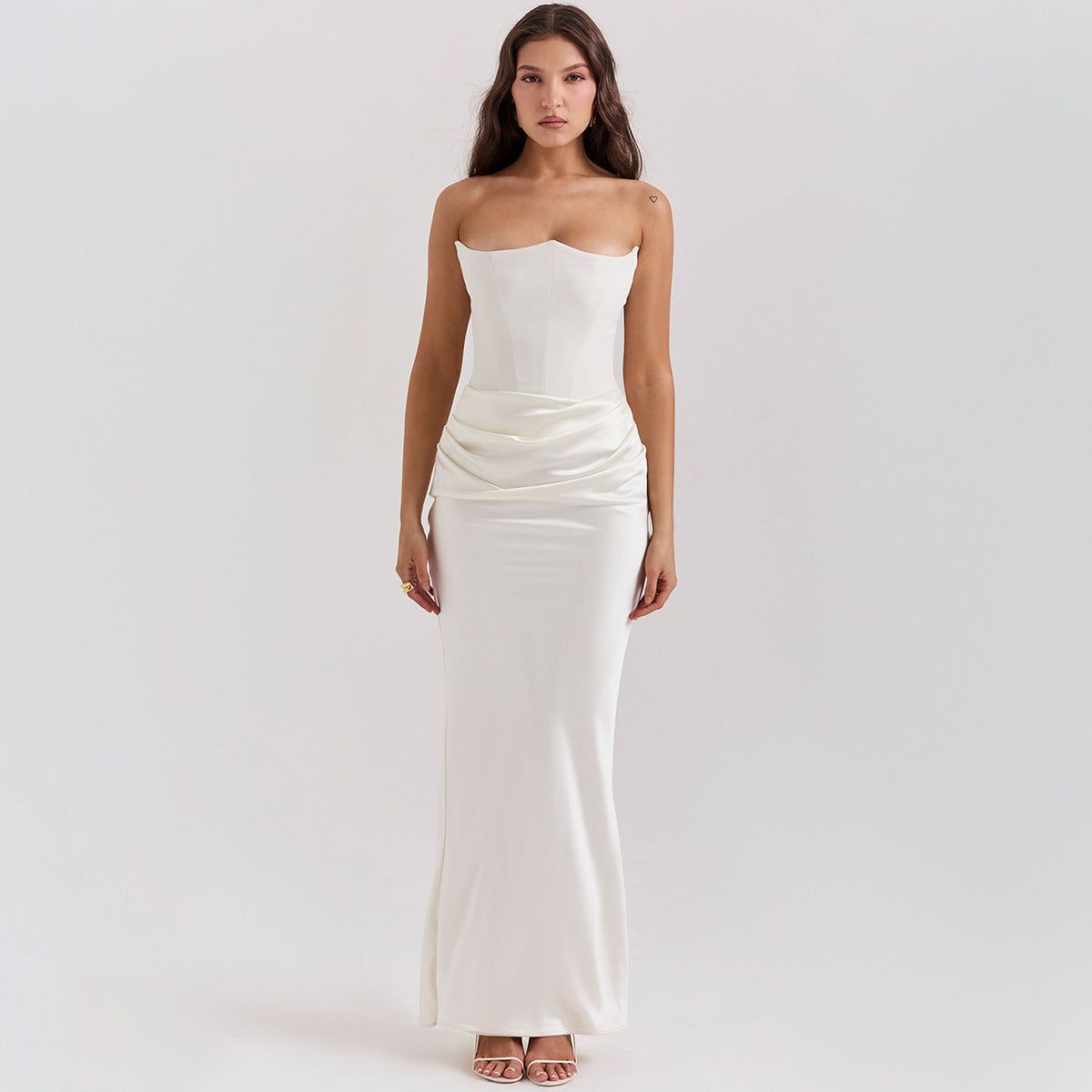 Elegant Bandeau Backless Maxi Dress for Women