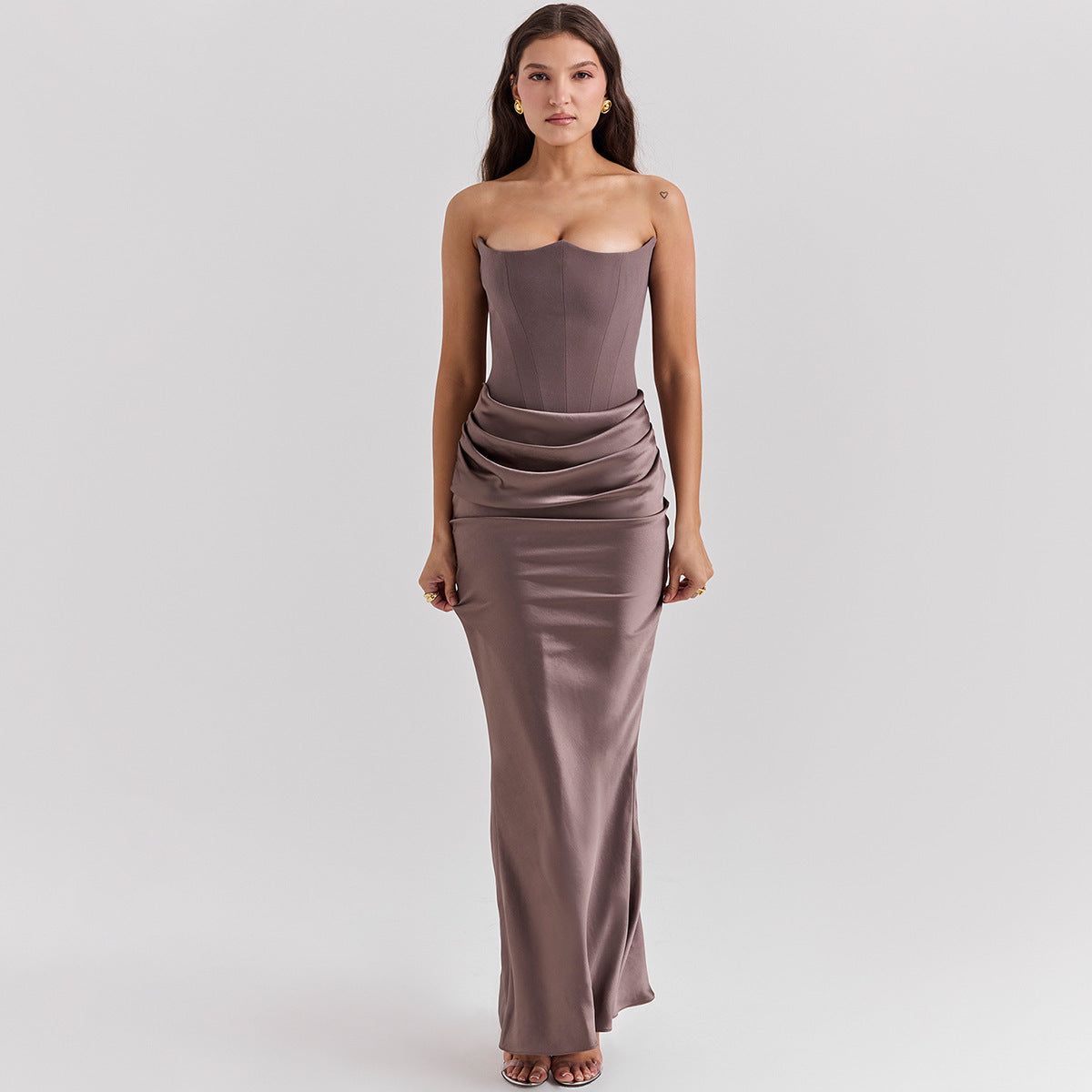 Elegant Bandeau Backless Maxi Dress for Women