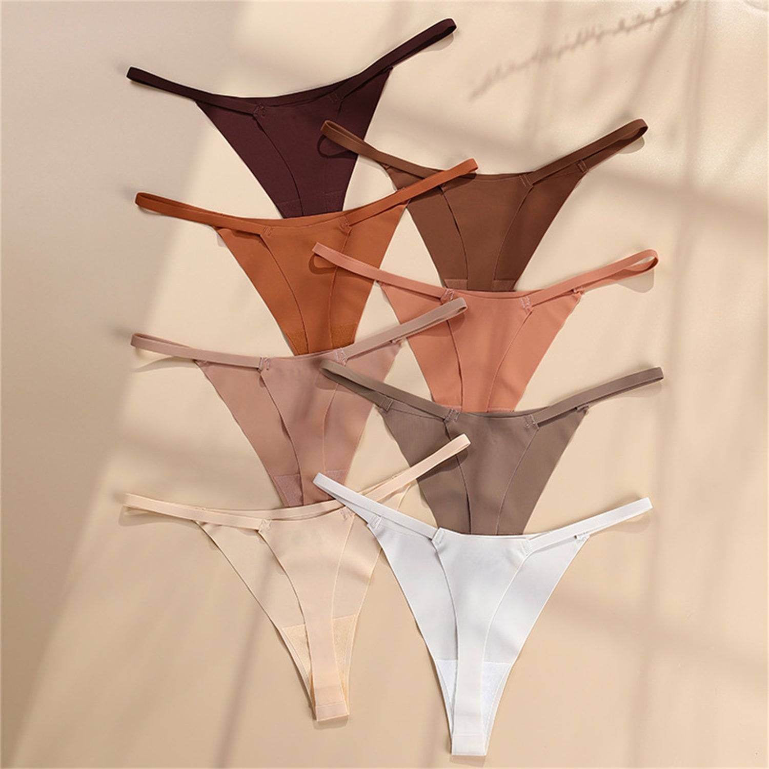 Seamless Ice Silk Thong Low Waist Quick Dry 8 Pack
