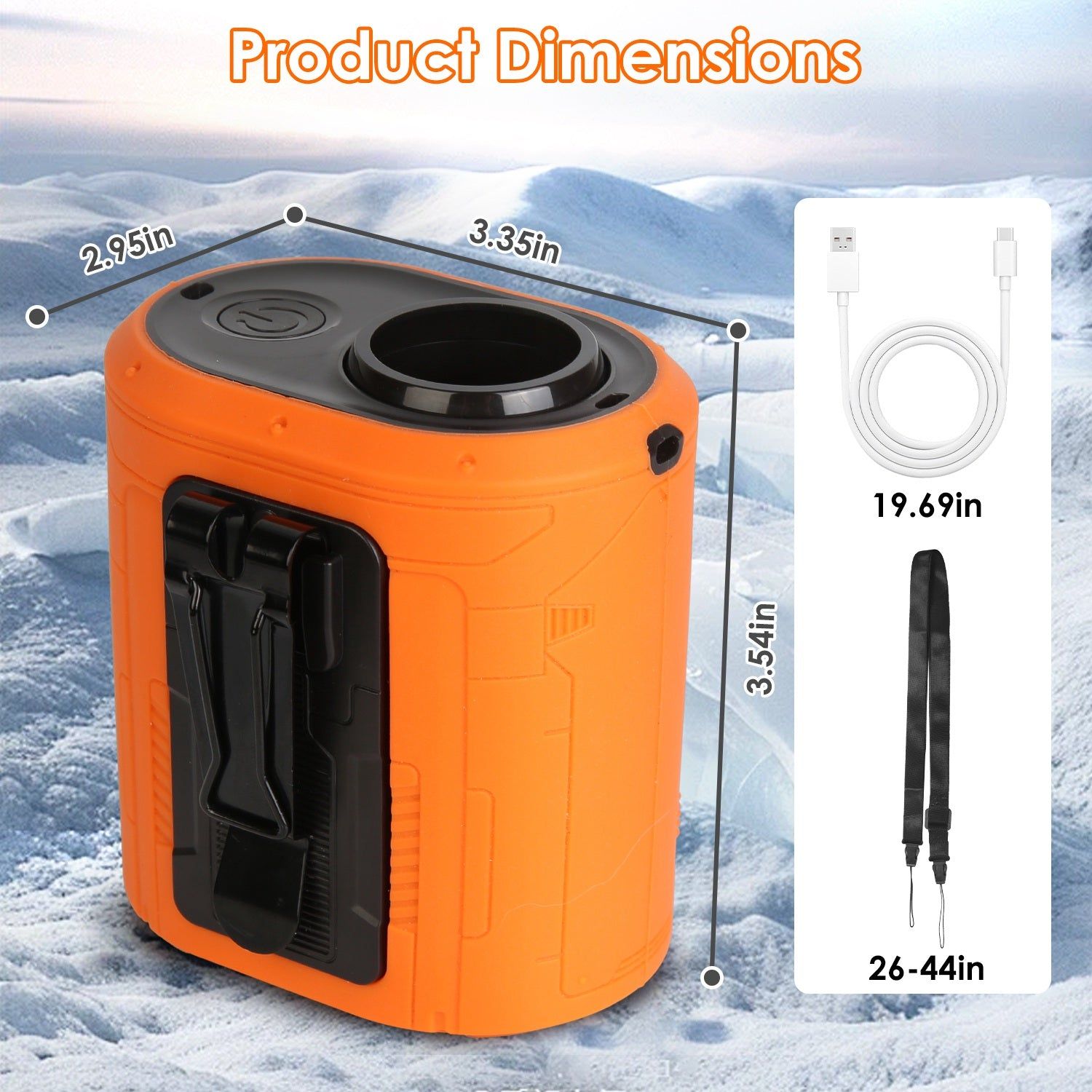 Portable Waist Clip Fan With LED Light And Power Bank