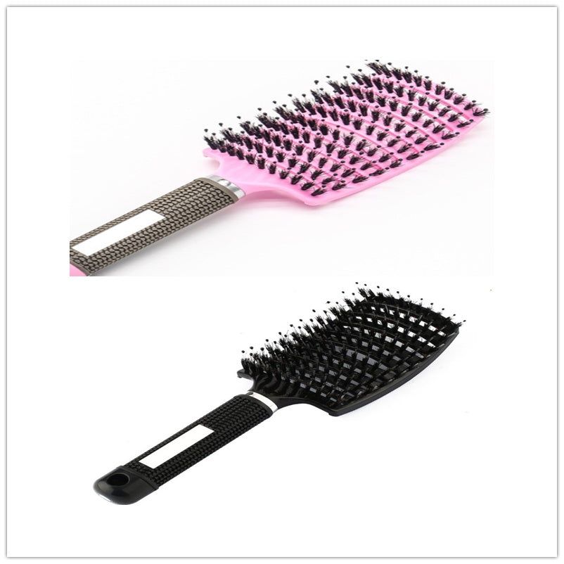 Bristle and Nylon Hair Brush with Massage and Soft Handle