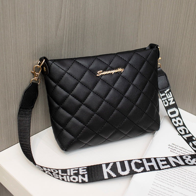 Women’s Small Messenger Bag PU Leather Diamond Quilted Crossbody Purse with Chain Shoulder Strap
