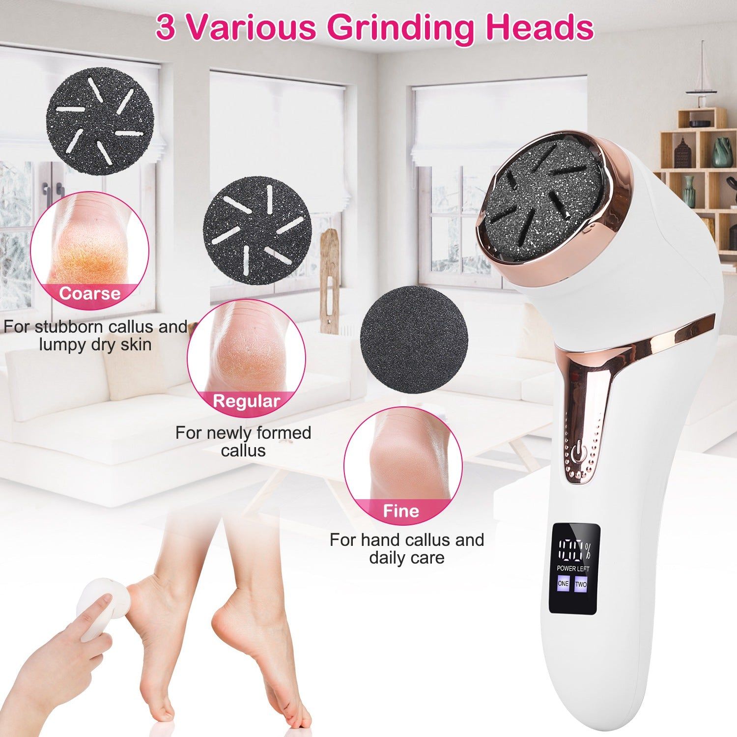 Callus Remover Electric Dual Speed Vacuum Pedicure Kit