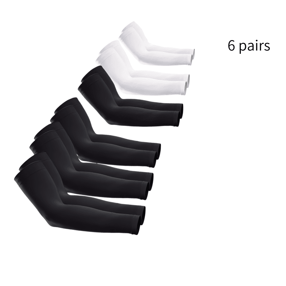 9 Pairs Men’s Sunscreen Sleeves Breathable Elastic Wrap Design Lightweight Solid Color Arm Covers for Travel & Outdoor Activities