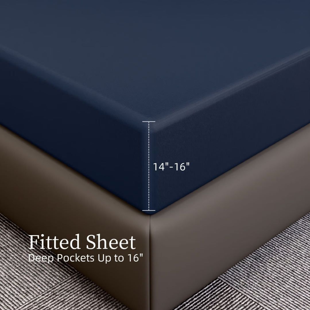 King Bed Sheets Set 4 Piece Brushed Microfiber