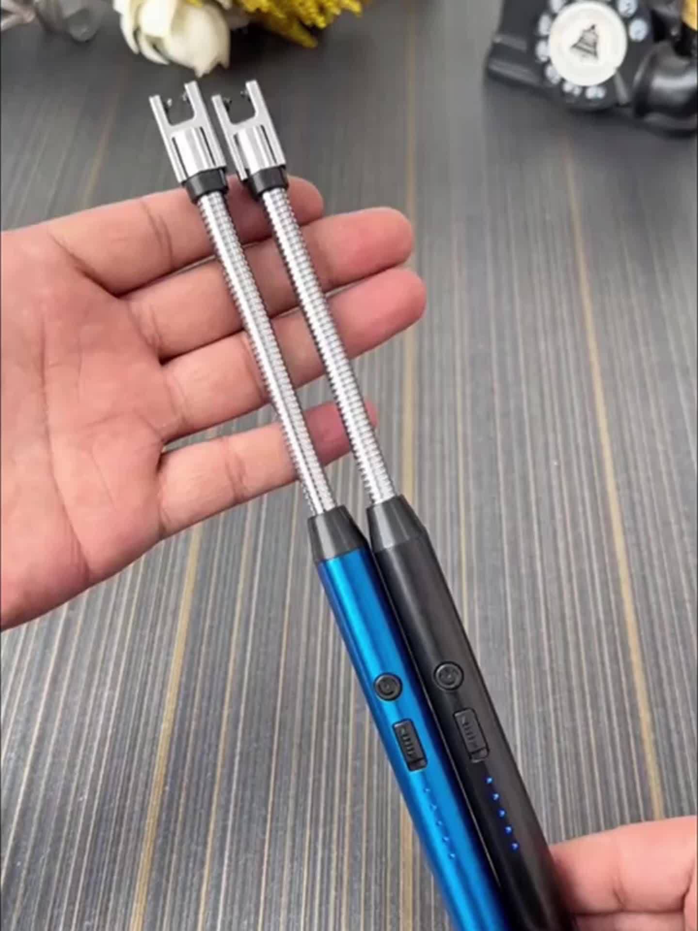 USB Rechargeable Arc Lighter Compact Electric Igniter with Long-Lasting 170mAh Battery Smart Fire Starter for Candles, BBQ & Camping