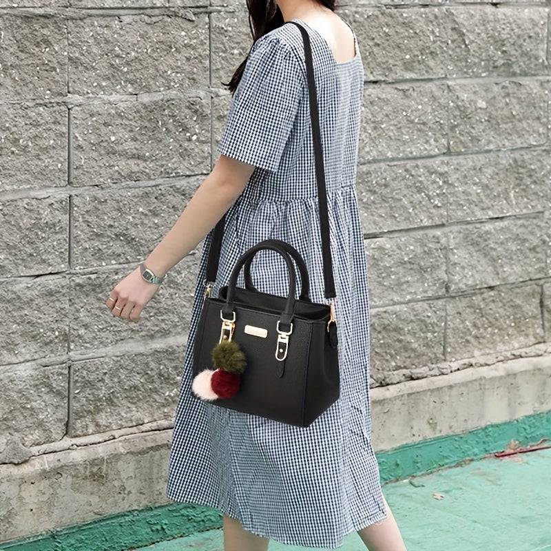 Chic Women’s Small Crossbody Bag, Lightweight Synthetic Leather Purse with Gold Hardware & Convertible Strap, Black/Khaki/Pink/Gray
