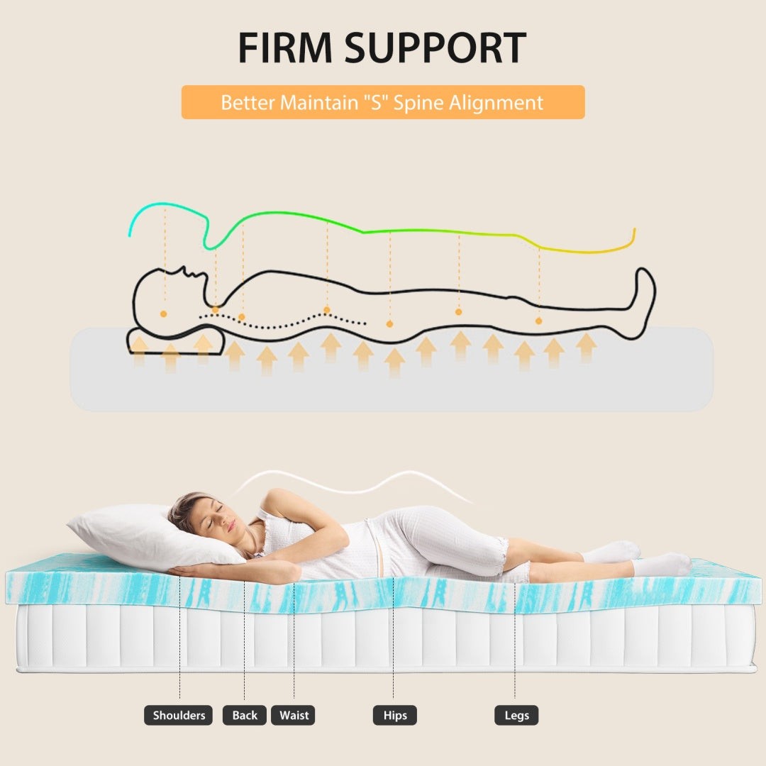 Cooling Gel Memory Foam Mattress Topper for Better Sleep