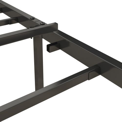 Queen Bed Frame with Charging Station and Upholstery