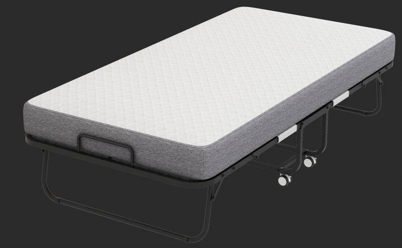 Folding Bed with 5 Inch Memory Foam Mattress and Metal Frame