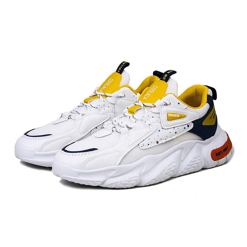 Mens Basketball Shoes PU Mesh Soft Sole Lace Up Traction