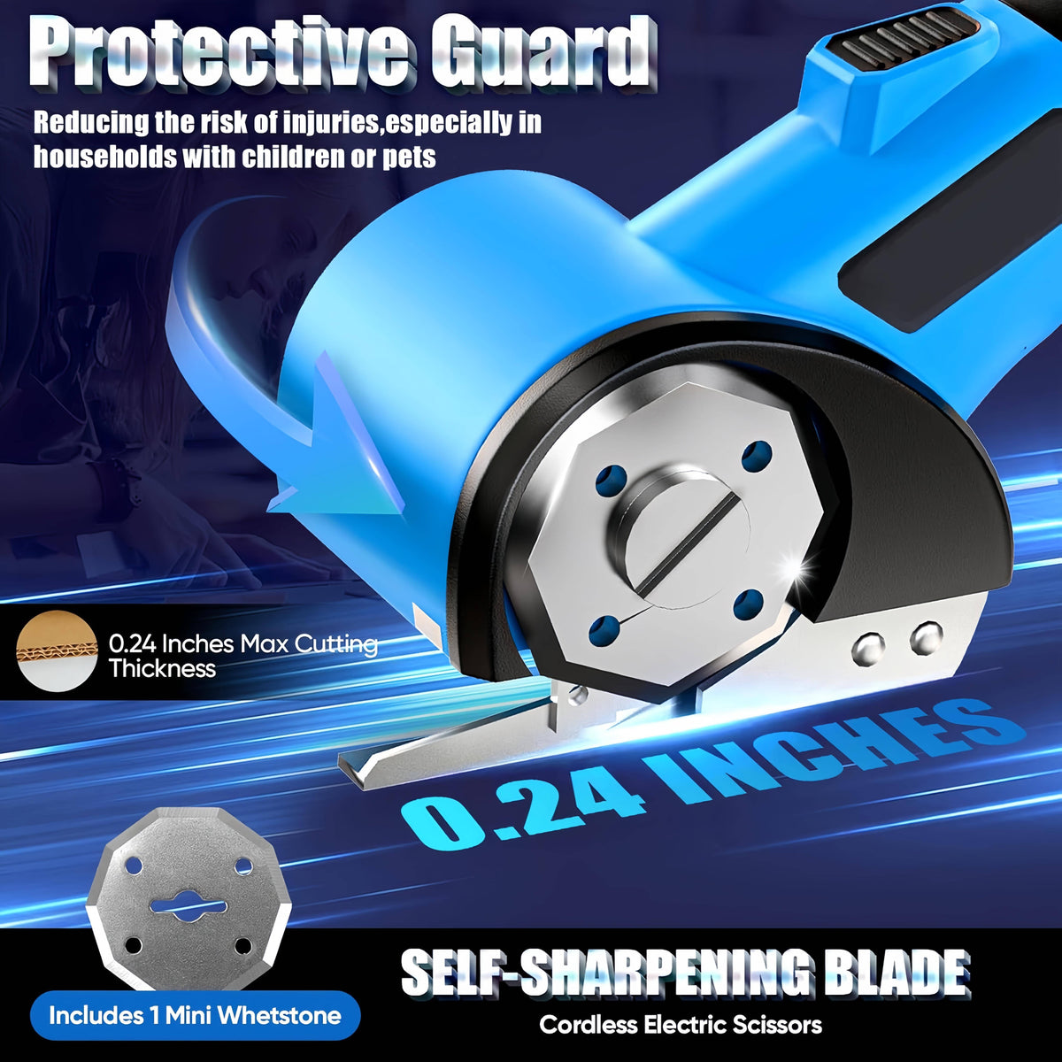 USB Rechargeable Electric Scissors with Safety Lock