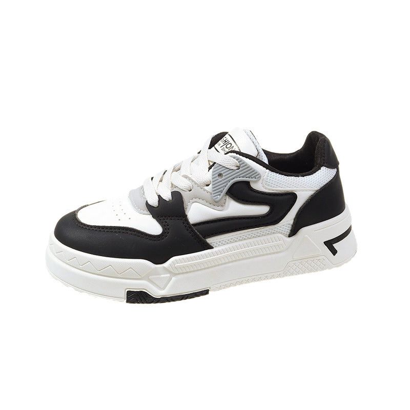 Women’s Low-Top Skate Shoes Casual Sports Sneakers Thick Sole PU Lace-Up Waterproof Breathable
