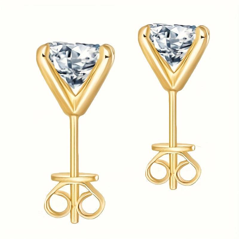 2 Carat Moissanite Stud Earrings in 925 Silver Unisex Hypoallergenic Design Elegant Style for Daily or Gift Use