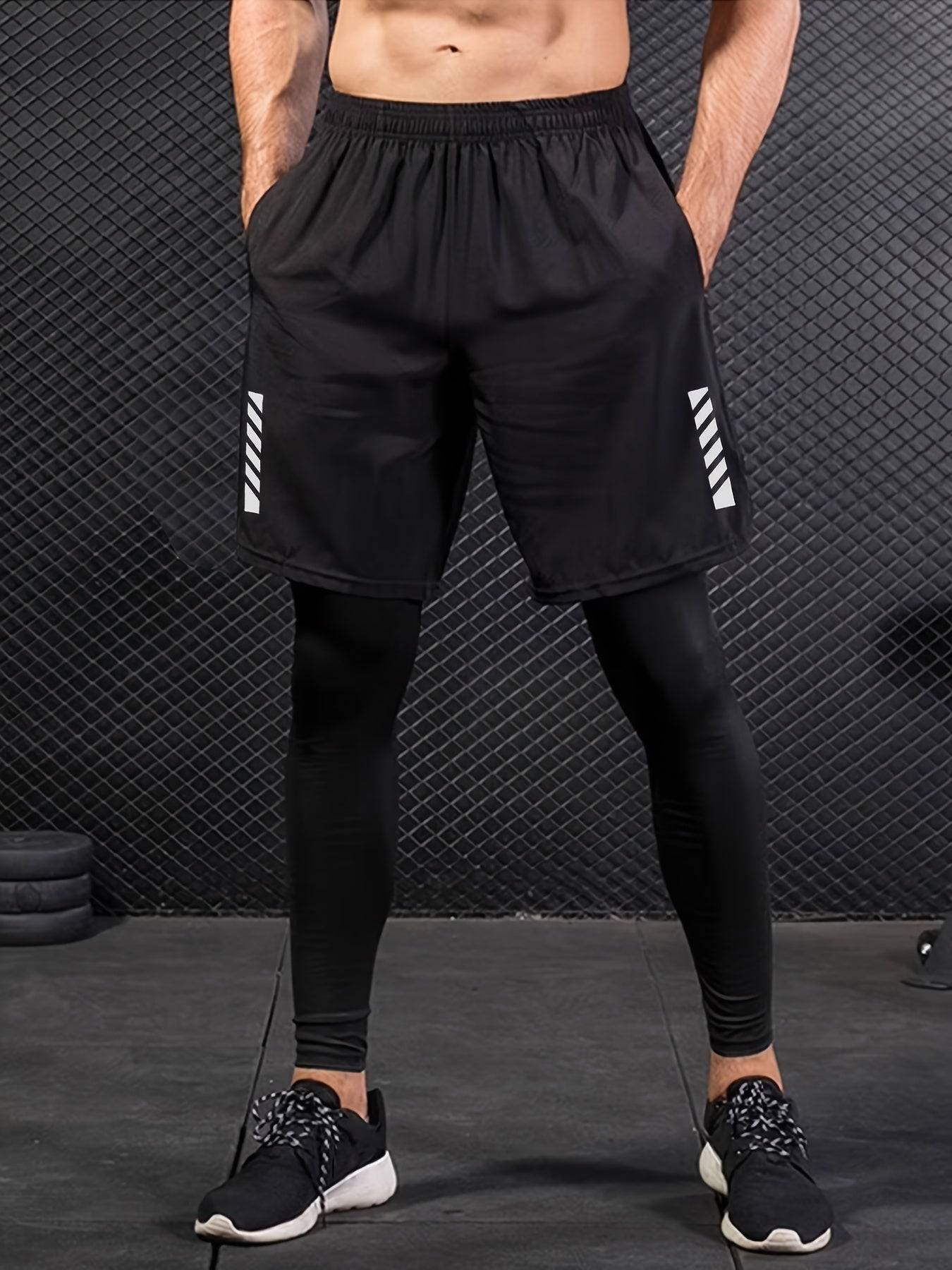 4pcs/6pcs Men’s Sportswear Set – Breathable Shorts & Compression Tights, Moisture-Wicking & All-Season Training Gear