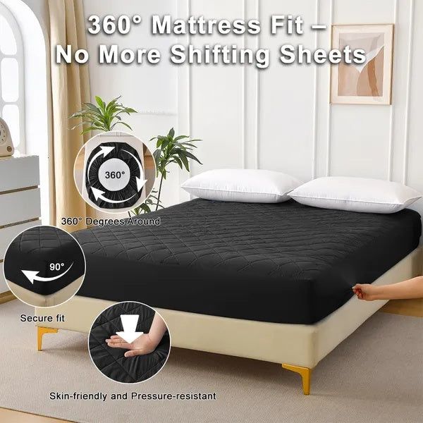 Diamond Grid Waterproof Mattress Protector Soft Cover