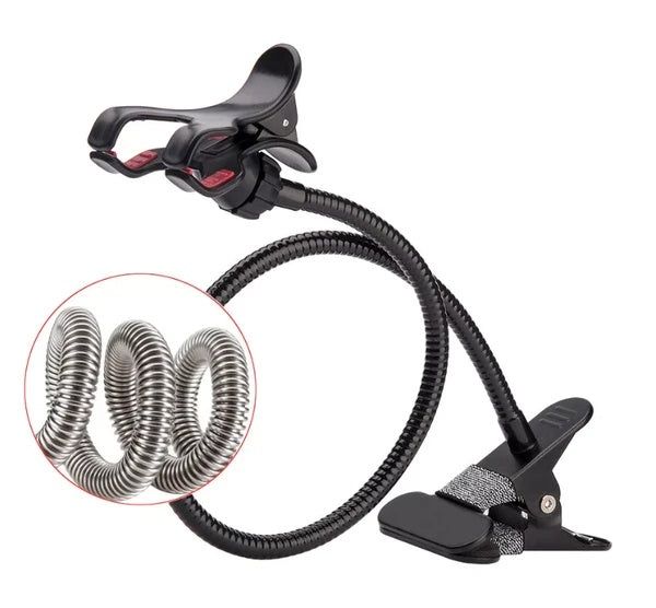 Gooseneck Phone Stand Adjustable Clip Mount
