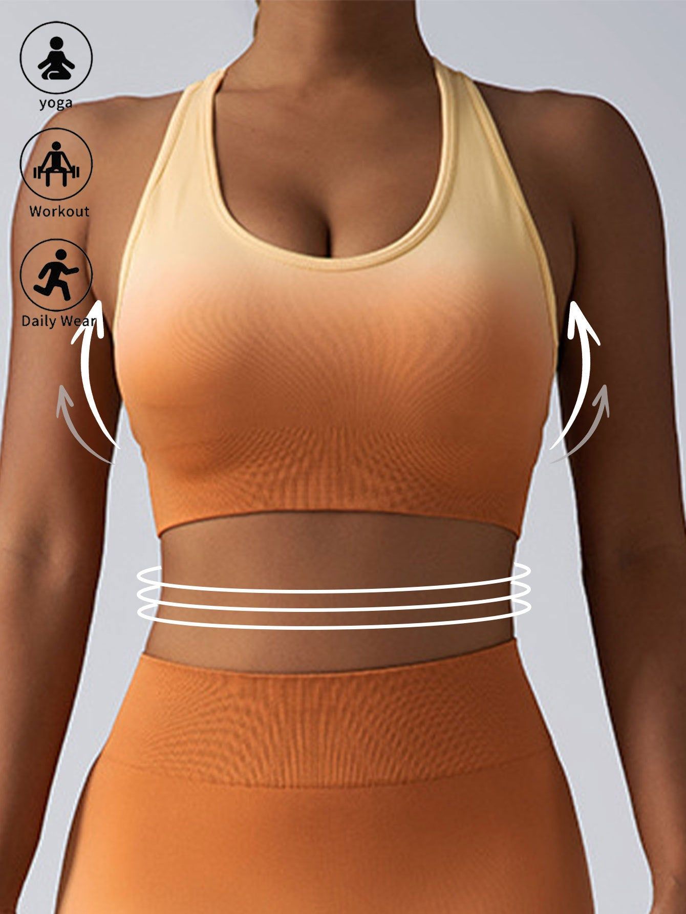 High Impact Racerback Longline Push Up Sports Bra