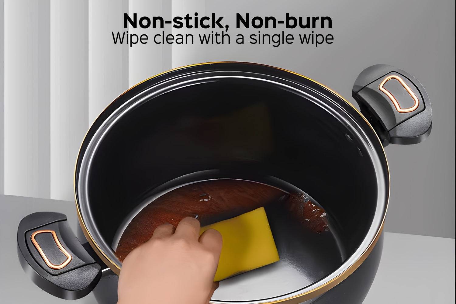 8.45QT Large-Capacity Non-Stick Soup Pot – Multi-Function Stew Pot with Twist-Lock Handle, Gas, Induction & Open Fire Compatible