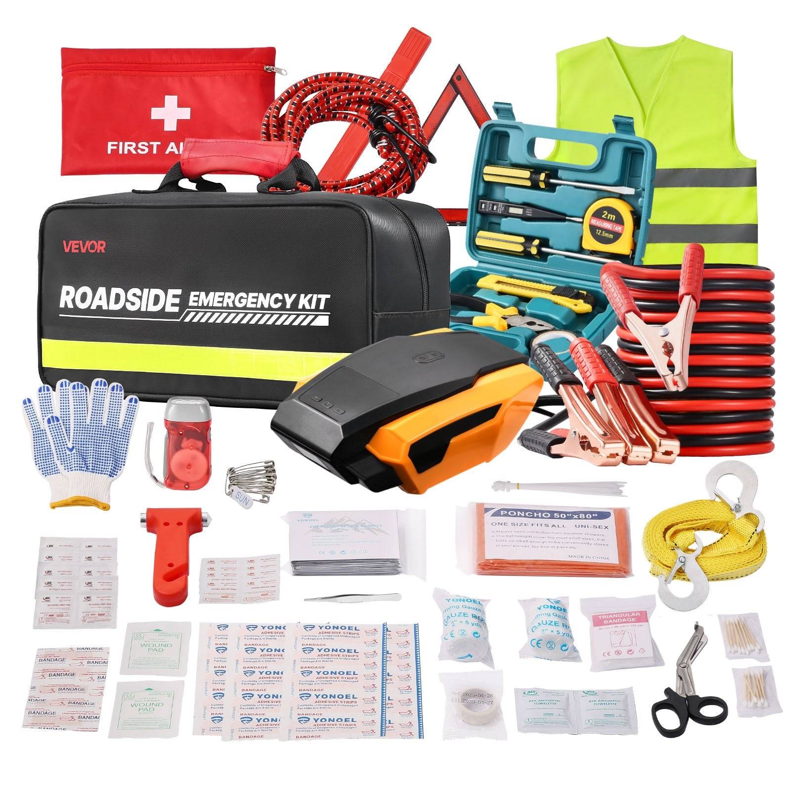 32 Piece Car Emergency Kit for Vehicles Road Safety
