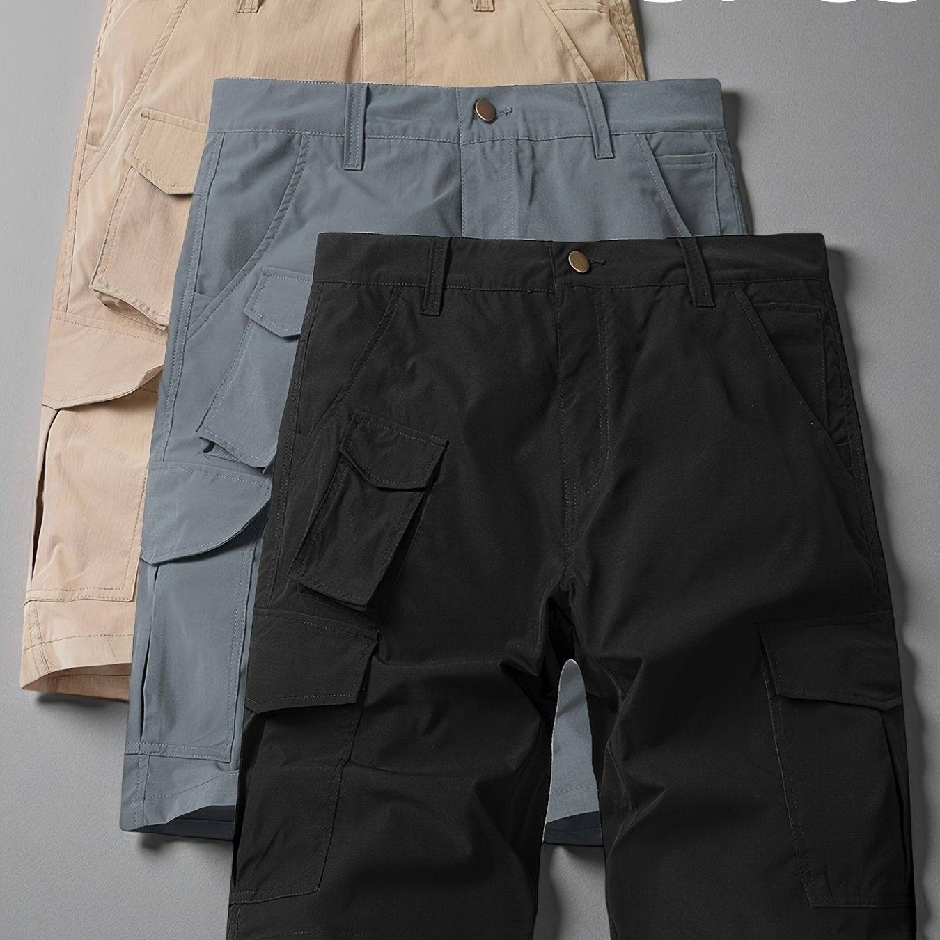 Men’s 3-Piece Tactical Cargo Pants with 7 Pockets, Durable Outdoor Set for Hiking, Camping & Mountaineering
