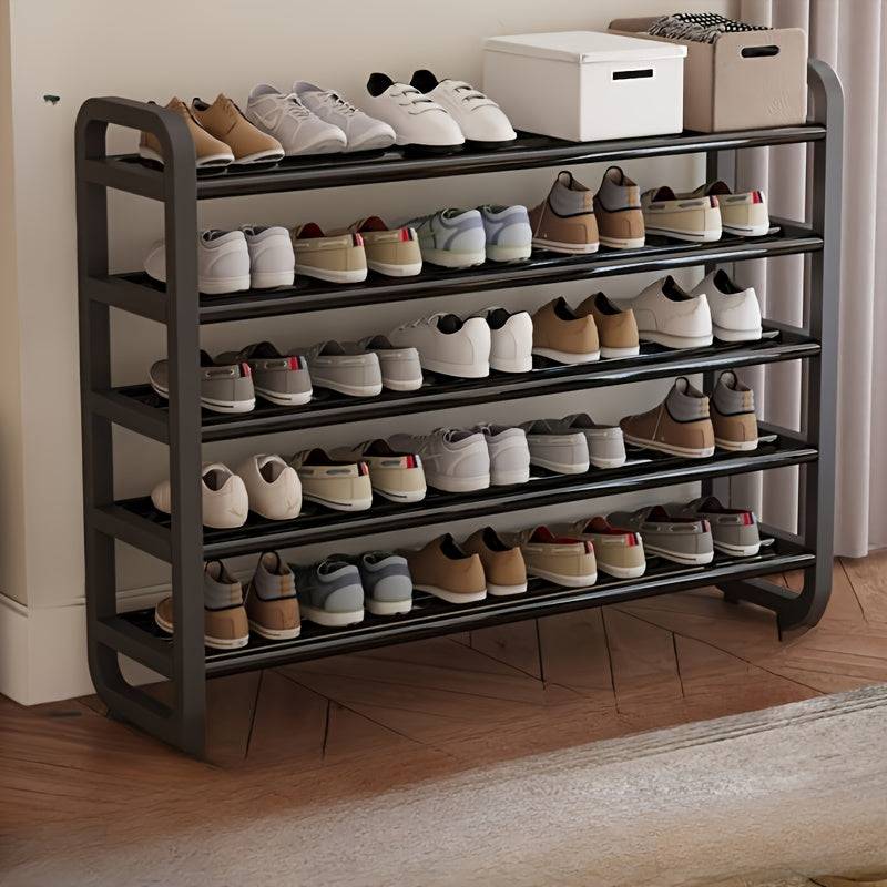 Durable 5-Layer Metal Shoe Rack with Space-Saving Narrow Design, Wrought Iron Floor Stand for Entryway, Dorm & Living Room