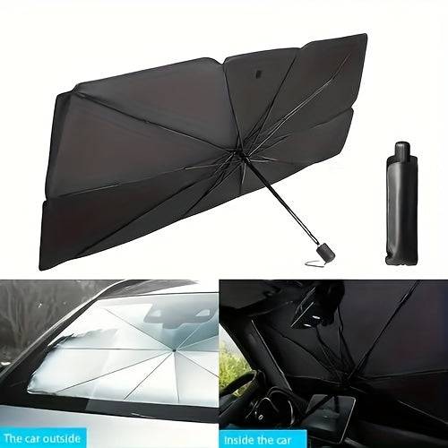 Portable Car Sunshade Umbrella Front Windshield Sun Protection & Heat Insulation with Storage Bag for Cars and RVs