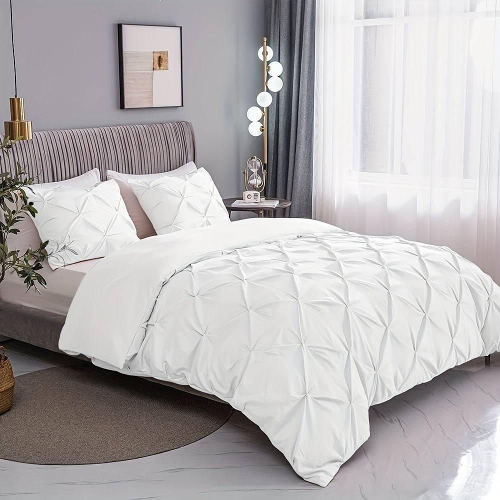Luxury Duvet Cover Set 3pcs – 100% Sufiber 120g, Zipper Closure & Corner Ties, Soft & Durable Bedding Gift Set for Valentine’s Day