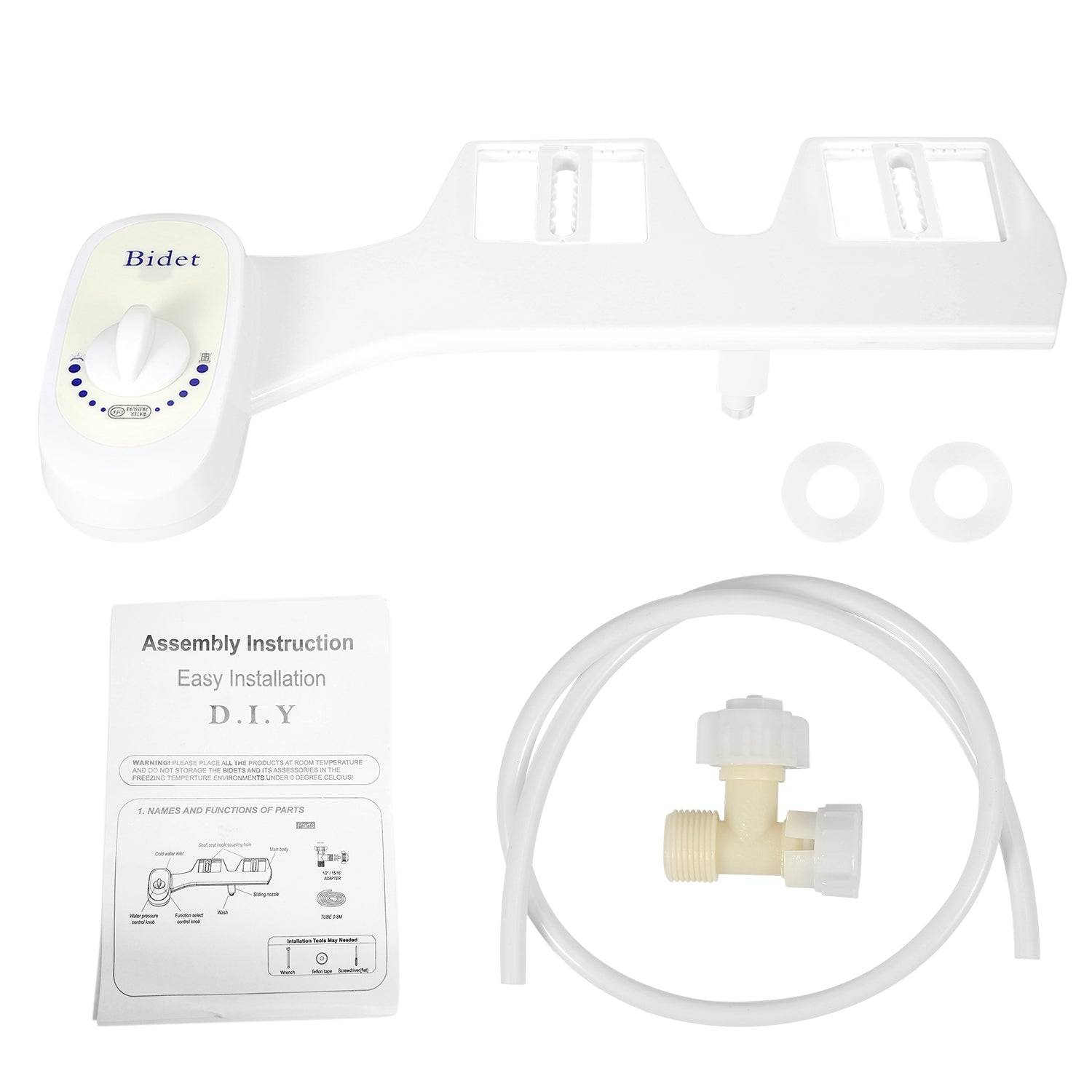 Non Electric Bidet Attachment with Retractable Nozzle