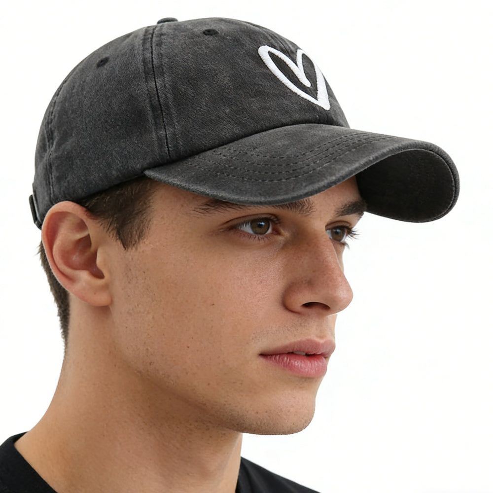 Love Heart Embroidered Baseball Caps 2 Pack Unisex