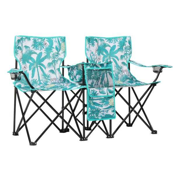 Portable 2 Seat Beach Chair with Removable Umbrella