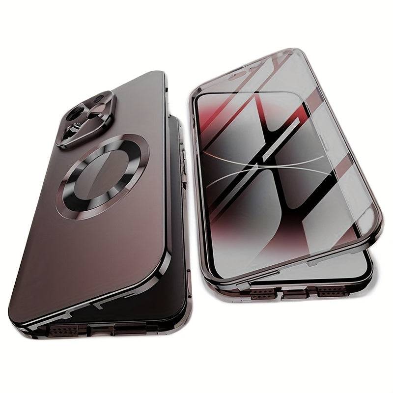 Anti-Spy Magnetic Phone Case for iPhone 12/13/14/15/16 Pro Max Plus, 2-in-1 Design with Full Camera Lens Protection and Shockproof Cover